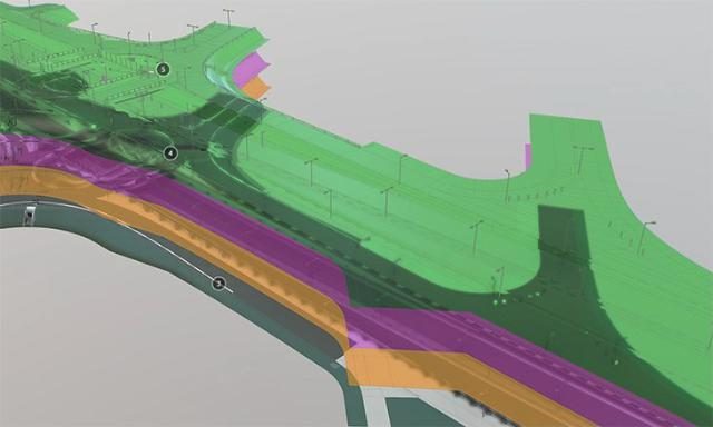 3D engineering model of a roadway corridor